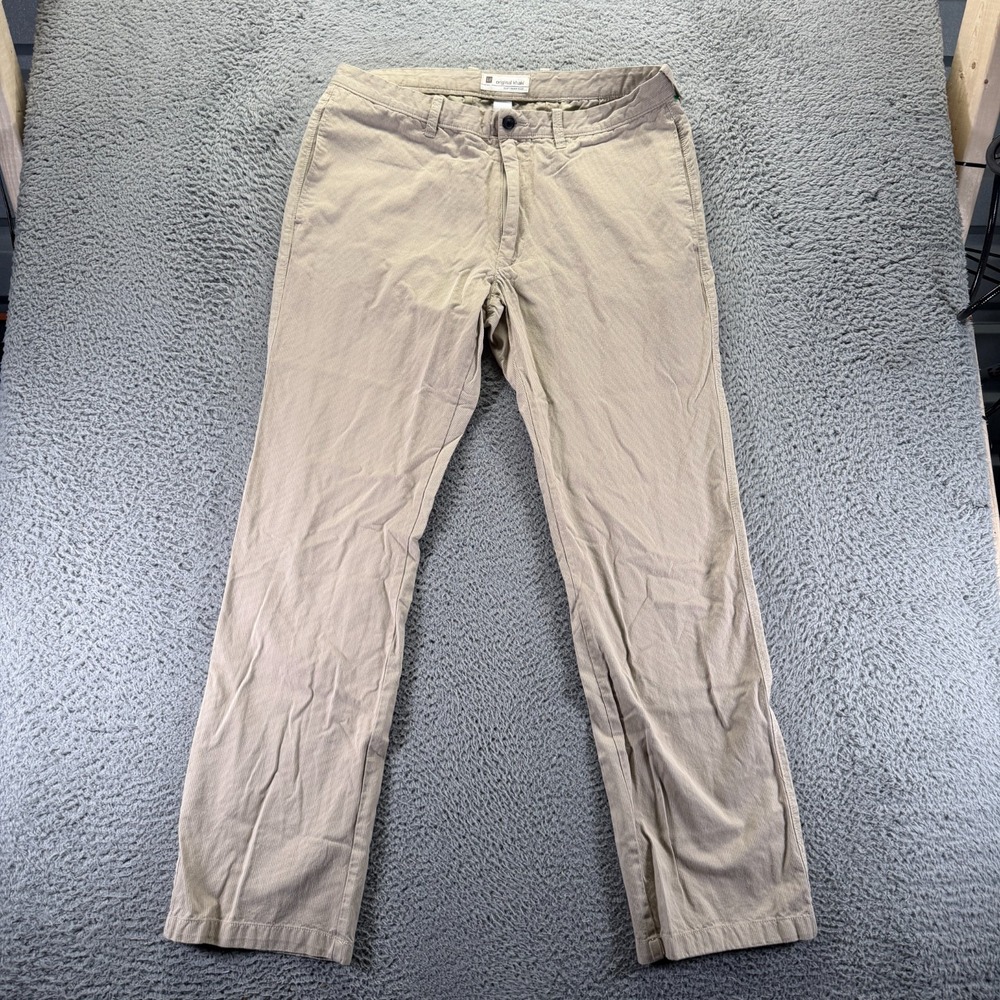 Vintage Gap Pant Mens 36x34 Beige Khakis Straight Leg Workwear Utility Striped